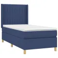 cadre de lit matelas et LED Bleu 100x200 cm Tissu