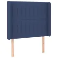 cadre de lit matelas et LED Bleu 100x200 cm Tissu