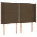 cadre de lit matelas et LED Marron foncé 140x190 cm