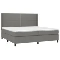 cadre de lit matelas LED Gris foncé 200x200 cm Tissu