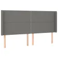 cadre de lit matelas LED Gris foncé 200x200 cm Tissu