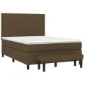 cadre de lit avec matelas Marron foncé 140x200 cm
