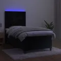 cadre de lit avec matelas LED Noir 80x200 cm Velours
