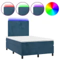 cadre de lit avec matelas LED Bleu foncé 120x200 cm