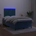 cadre de lit avec matelas LED Bleu foncé 120x200 cm