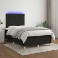 cadre de lit et matelas et LED Noir 120x200 cm Tissu