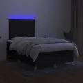 cadre de lit et matelas et LED Noir 120x200 cm Tissu