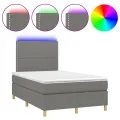 cadre de lit et matelas et LED Gris foncé 120x200 cm