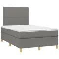 cadre de lit et matelas et LED Gris foncé 120x200 cm