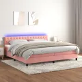 cadre de lit avec matelas et LED Rose 200x200 cm