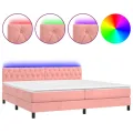 cadre de lit avec matelas et LED Rose 200x200 cm