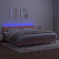 cadre de lit avec matelas et LED Rose 200x200 cm
