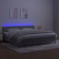 cadre de lit avec matelas LED Gris clair 200x200 cm