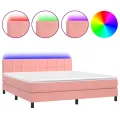 cadre de lit avec matelas et LED Rose 160x200 cm