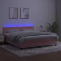 cadre de lit avec matelas et LED Rose 160x200 cm