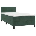 cadre de lit avec matelas LED Vert foncé 100x200 cm
