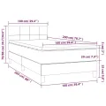 cadre de lit avec matelas LED Vert foncé 100x200 cm