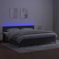 cadre de lit avec matelas LED Gris foncé 200x200 cm