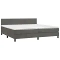 cadre de lit avec matelas LED Gris foncé 200x200 cm
