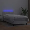 cadre de lit avec matelas et LED Blanc 100x200 cm