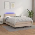 cadre de lit avec matelas LED Cappuccino 120x200 cm