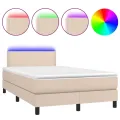 cadre de lit avec matelas LED Cappuccino 120x200 cm