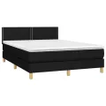 cadre de lit avec matelas LED Noir 140x200 cm Tissu