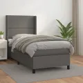 cadre de lit avec matelas Gris 90x200 cm Similicuir