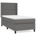 cadre de lit avec matelas Gris 90x200 cm Similicuir