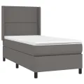 cadre de lit avec matelas Gris 90x200 cm Similicuir