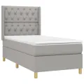 cadre de lit avec matelas Gris clair 80x200 cm Tissu