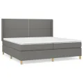 cadre de lit avec matelas Gris foncé 200x200cm Tissu