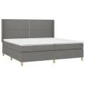 cadre de lit avec matelas Gris foncé 200x200cm Tissu