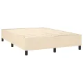 cadre de lit avec matelas Crème 140x200 cm Tissu