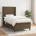 cadre de lit avec matelas Marron foncé 90x200 cm