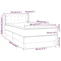cadre de lit et matelas Gris clair 80x200 cm Velours