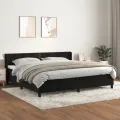 cadre de lit et matelas Noir 200x200 cm Velours