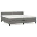 cadre de lit avec matelas Gris foncé 200x200cm Tissu