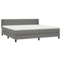 cadre de lit avec matelas Gris foncé 200x200cm Tissu