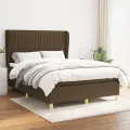 cadre de lit avec matelas Marron foncé 140x200 cm