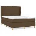 cadre de lit avec matelas Marron foncé 140x200 cm