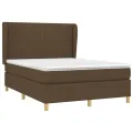 cadre de lit avec matelas Marron foncé 140x200 cm