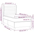 cadre de lit avec matelas Gris foncé 80x200 cm Tissu
