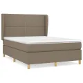 cadre de lit avec matelas Taupe 140x200 cm Tissu