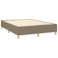 cadre de lit avec matelas Taupe 140x200 cm Tissu