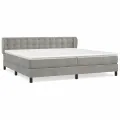 cadre de lit et matelas Gris clair 200x200cm Velours