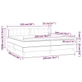 cadre de lit et matelas Gris clair 200x200cm Velours