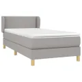 cadre de lit avec matelas Gris clair 100x200cm Tissu