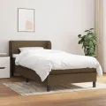 cadre de lit avec matelas Marron foncé 90x190 cm
