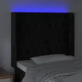 Tête de lit à LED Noir 103x16x118/128 cm Velours
